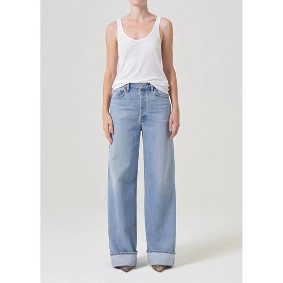 AGOLDE Denim - NEW AGOLDE dame high rise wide leg jean in light wash